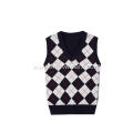 Boy's Knitted Diamond Crossing Line School Vest